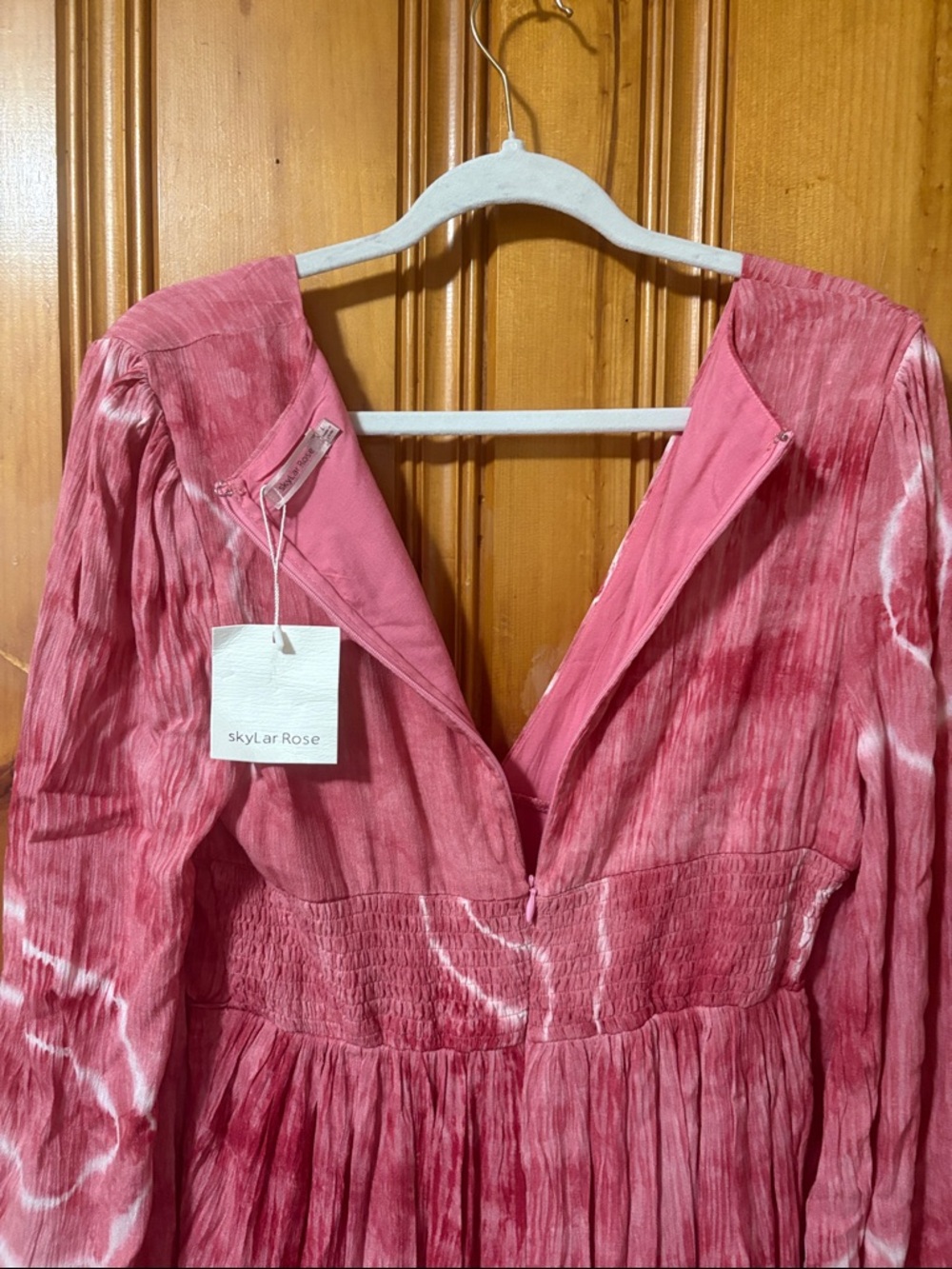 NEW! Skylar Rose Pink Tie Dye Boho High Low Dress - Size Large - Picture 8 of 8